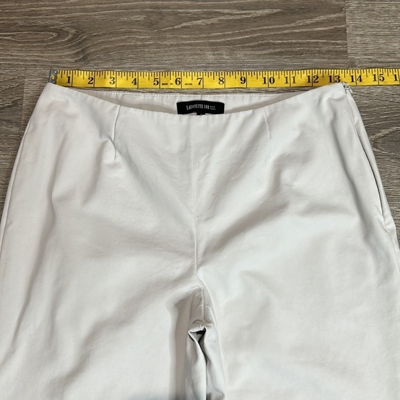 LAFAYETTE 148 BLEECKER TROUSER CROPPED PANTS IN IVORY WOMEN’S Size 0 - Picture 10 of 14